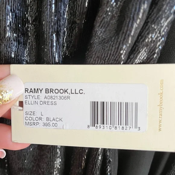 Ramy Brook Black Velvet Ellin Dress NWT